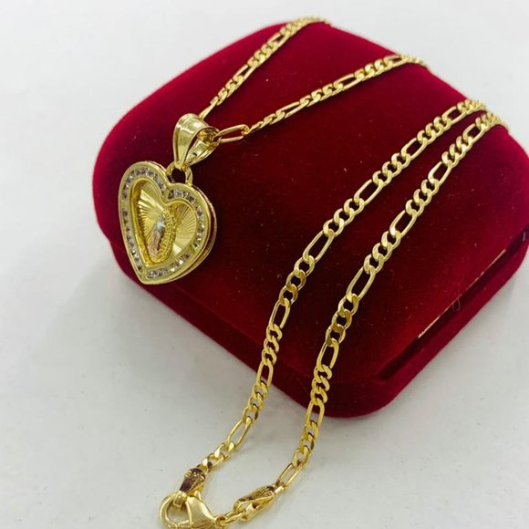 Cadena Tres Oros de la Guadalupe para Mujer 20" Virgen de Guadalupe Necklace GF - Picture 7 of 10